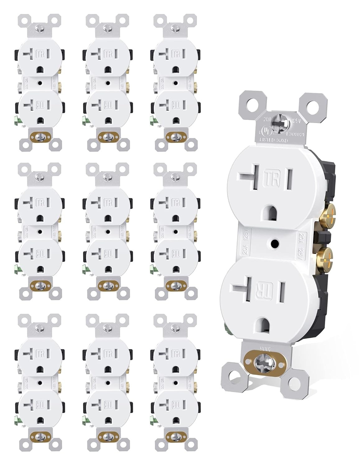AIDA 20 Amp Outlet Duplex Electrical Receptacle Outlets,Power Outlet,Tamper Resi