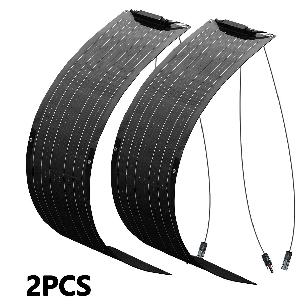 2PCS – 50W Solar Panel Flexible Mono Portable Power For RV Camping Boat 100W