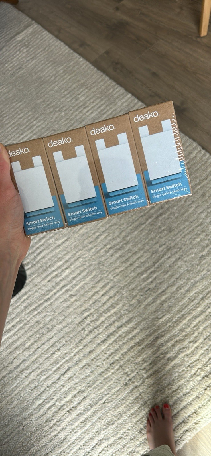deako Smart Switch Gen 2 Single-Pole & Multi-Way 4 Pack, Wi-Fi, App Control