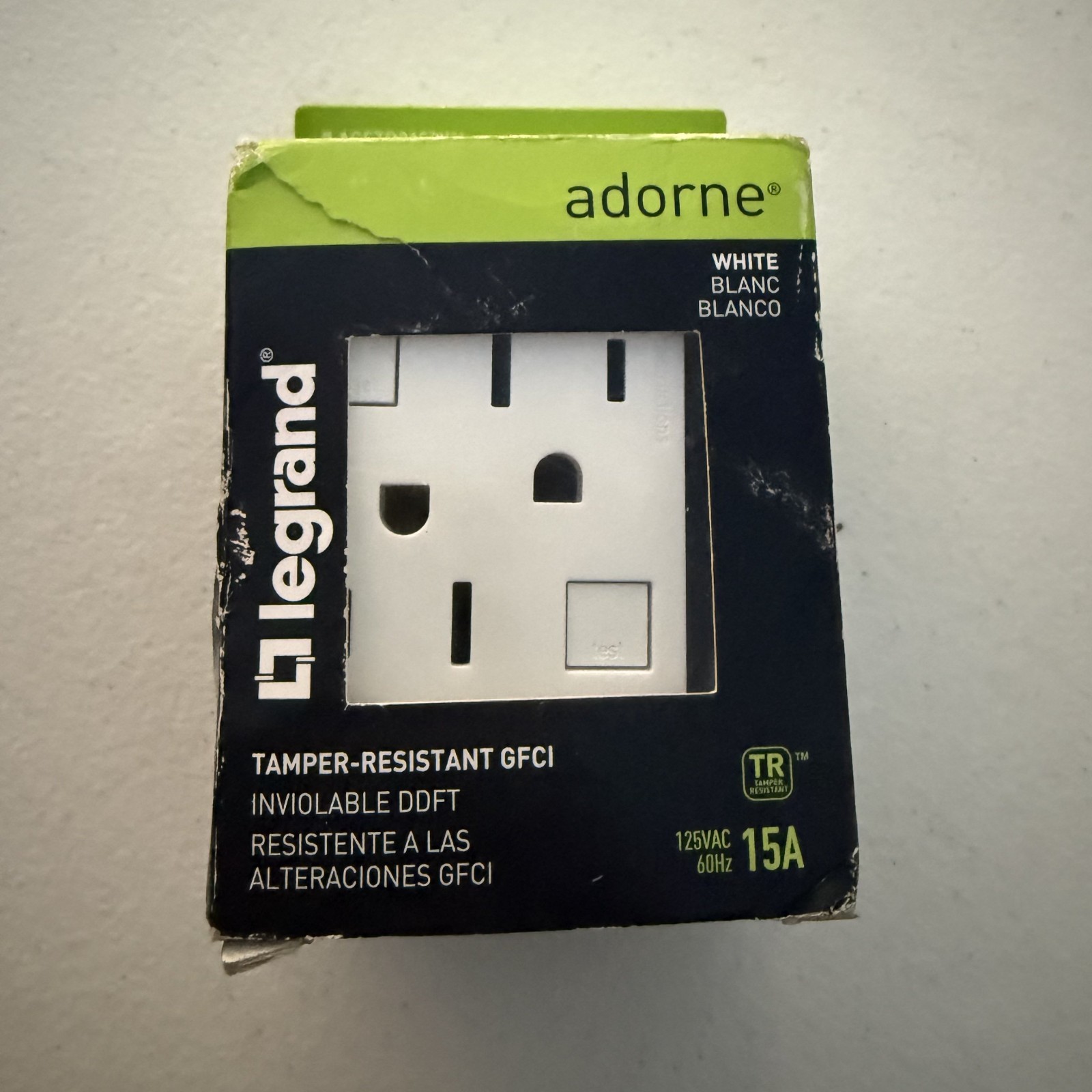 Legrand Adorne 15A GFCI Tamper-Resistant Outlet – White Finish (AGFTR2152W4)