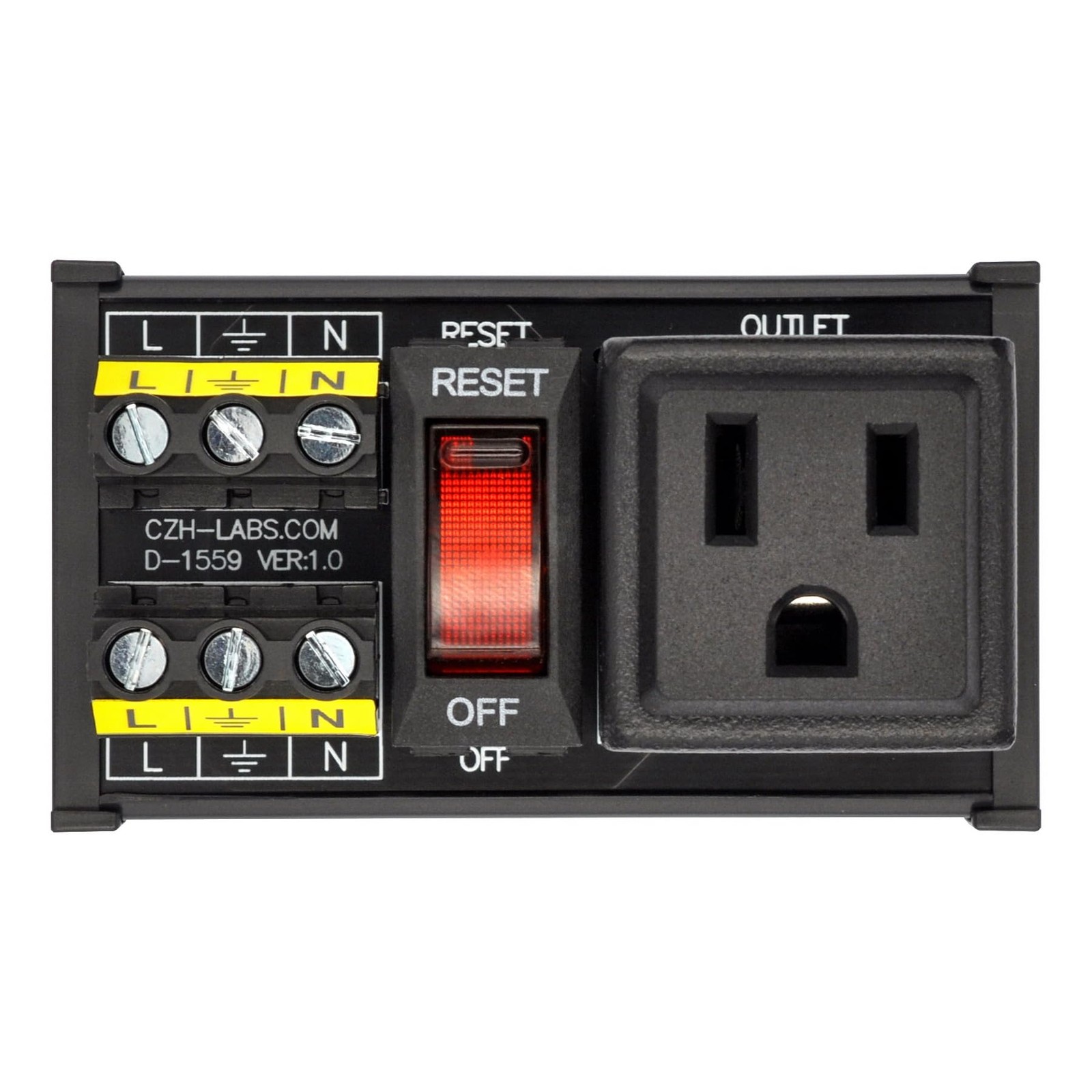 DIN Rail Mount AC 120V NEMA 5-15R Receptacle Outlet Power Strip Module, with …