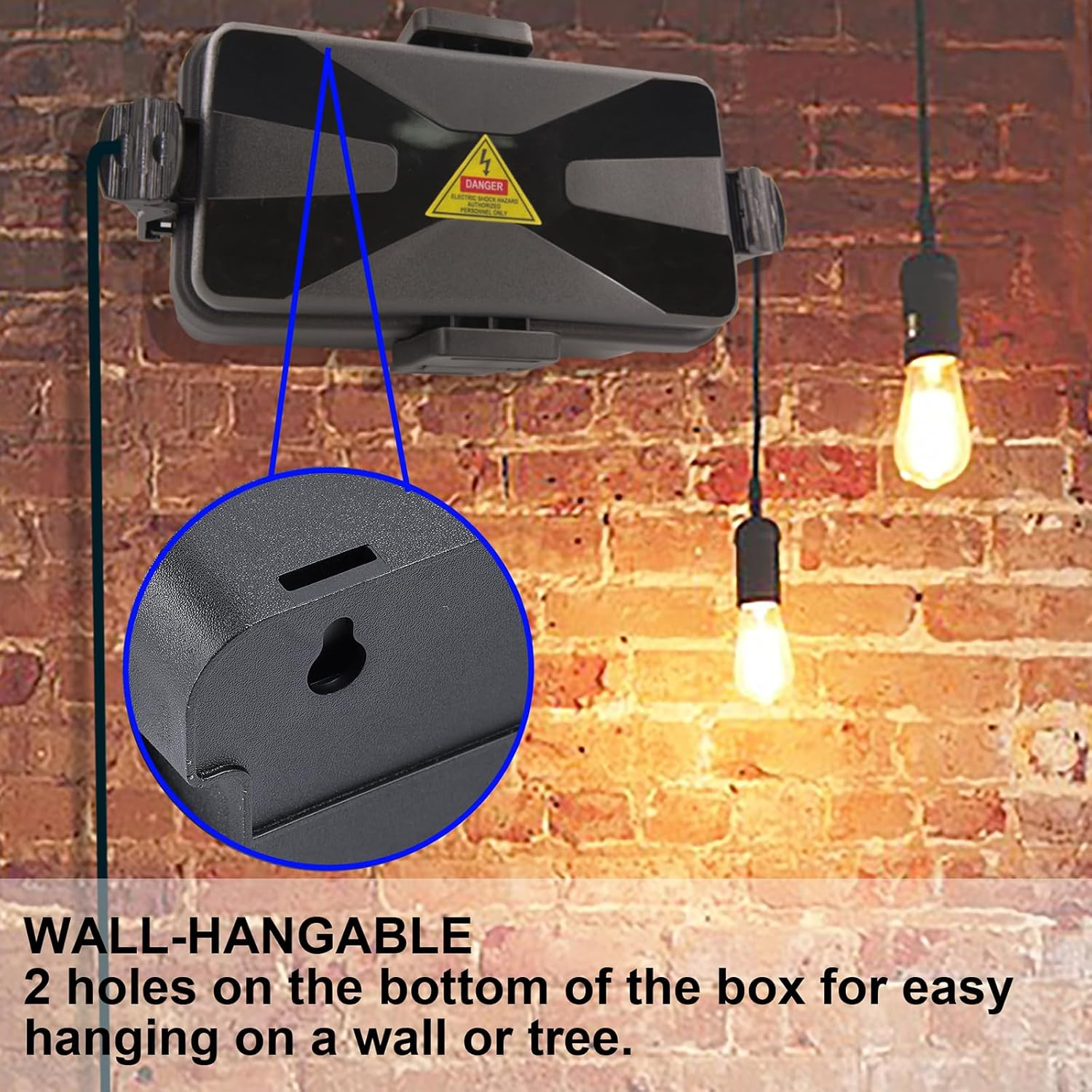 Outdoor Electrical Box Waterproof IP54 Black Outdoor Extension Cord Cover