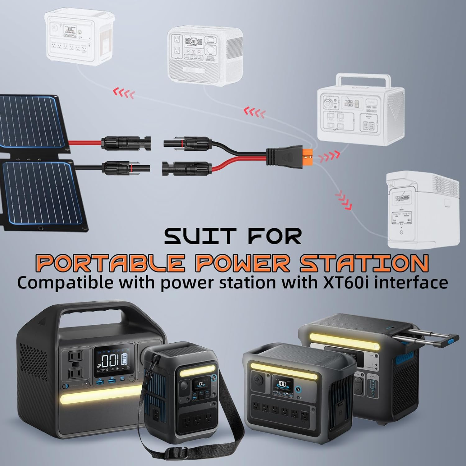 20FT 12AWG Solar to Xt60I, 3 6 10 16 20 25FT Solar Panel Connector to Xt60I-F A