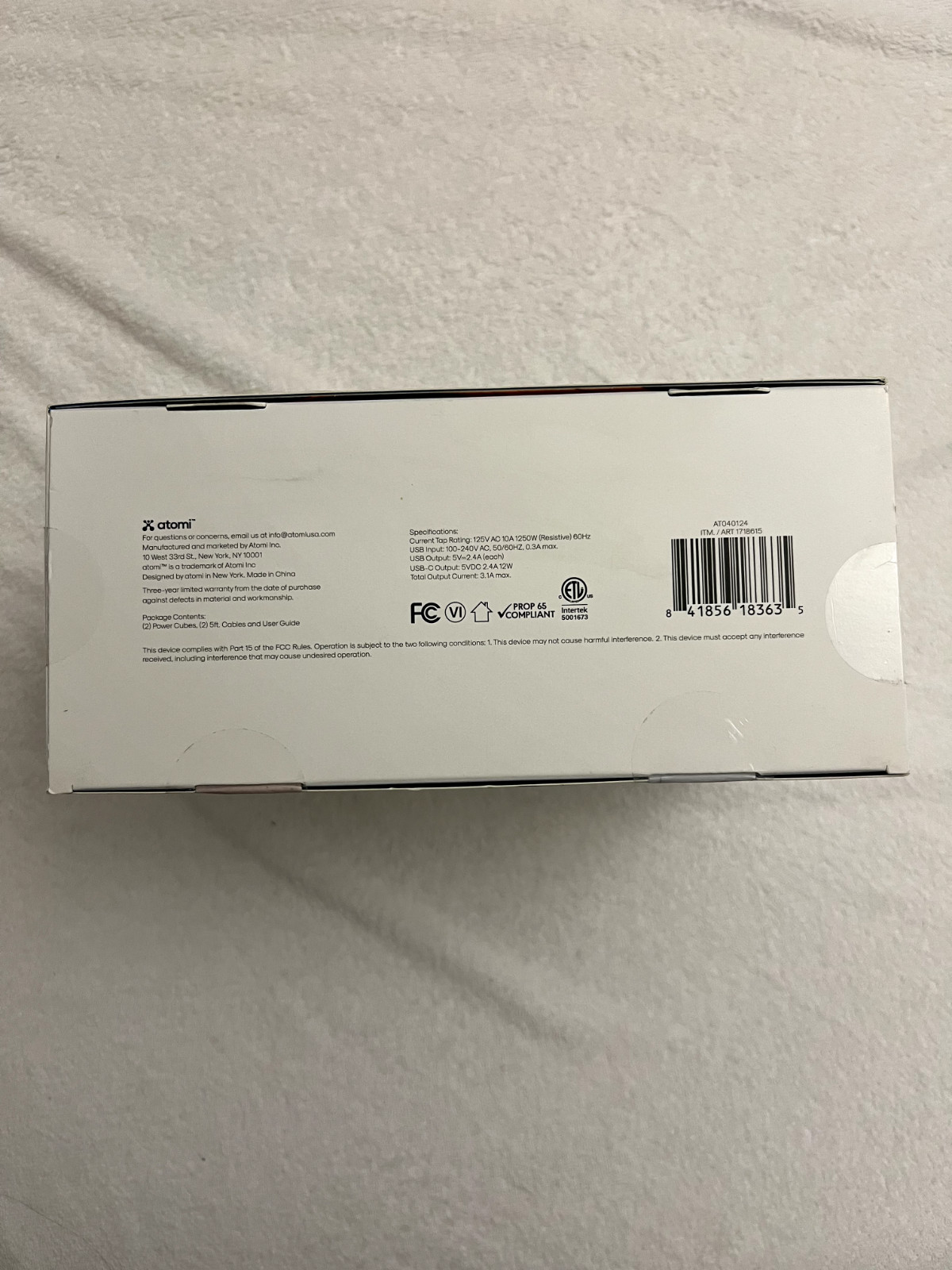 2 Atomi Power Cubes | 3 AC Outlets | 12W USB-C Port | 2 Smart USB Ports Each