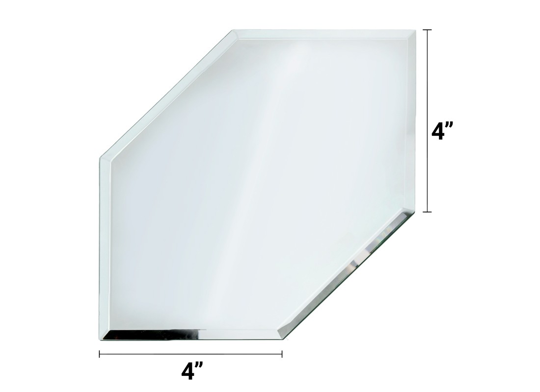 FHC BVM4E4 4″ Emerald Corner All Sides Beveled Clear Glass Mirror