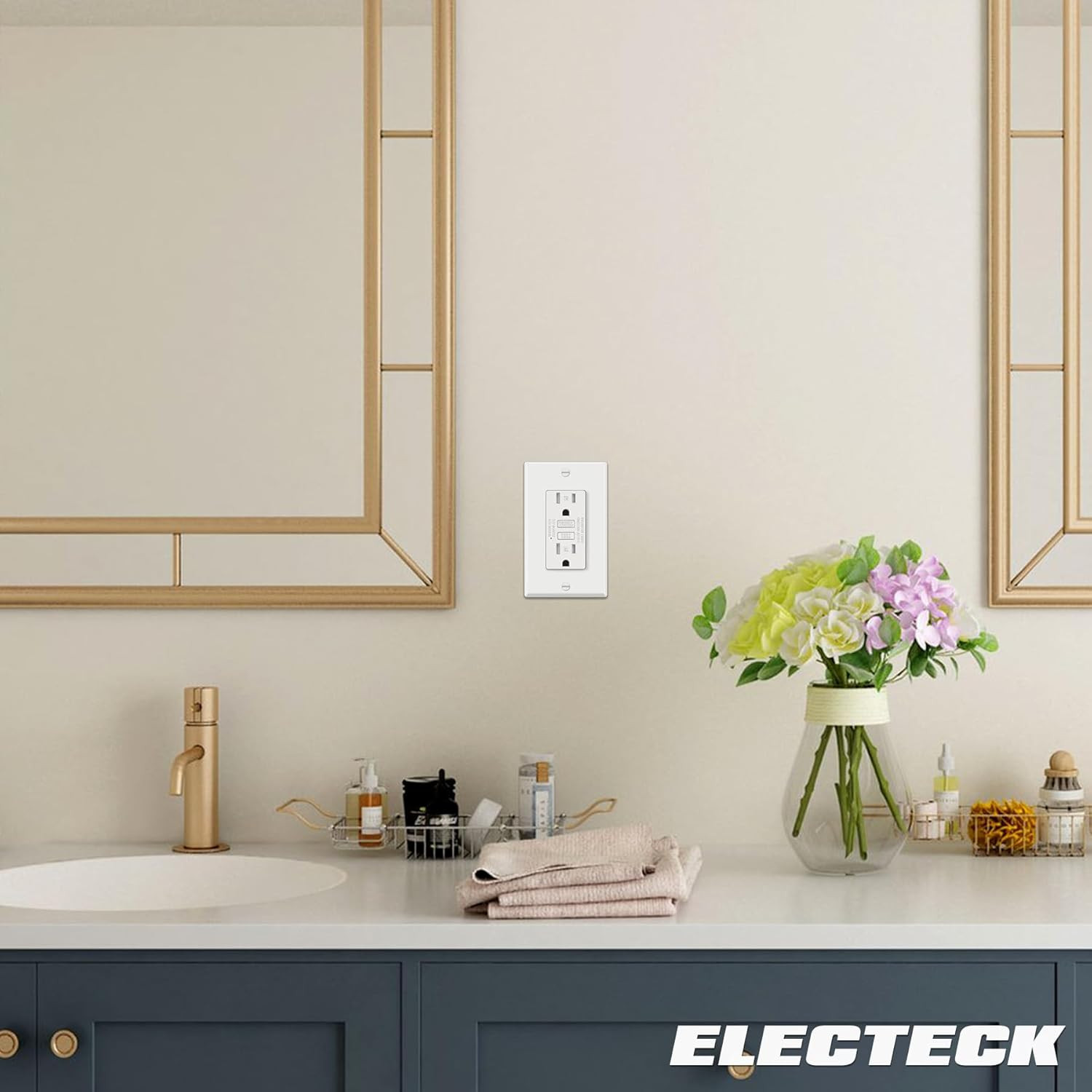10 Pack GFCI Outlets 15 Amp, Tamper Resistant (TR), Ultra Slim GFI Receptacles w