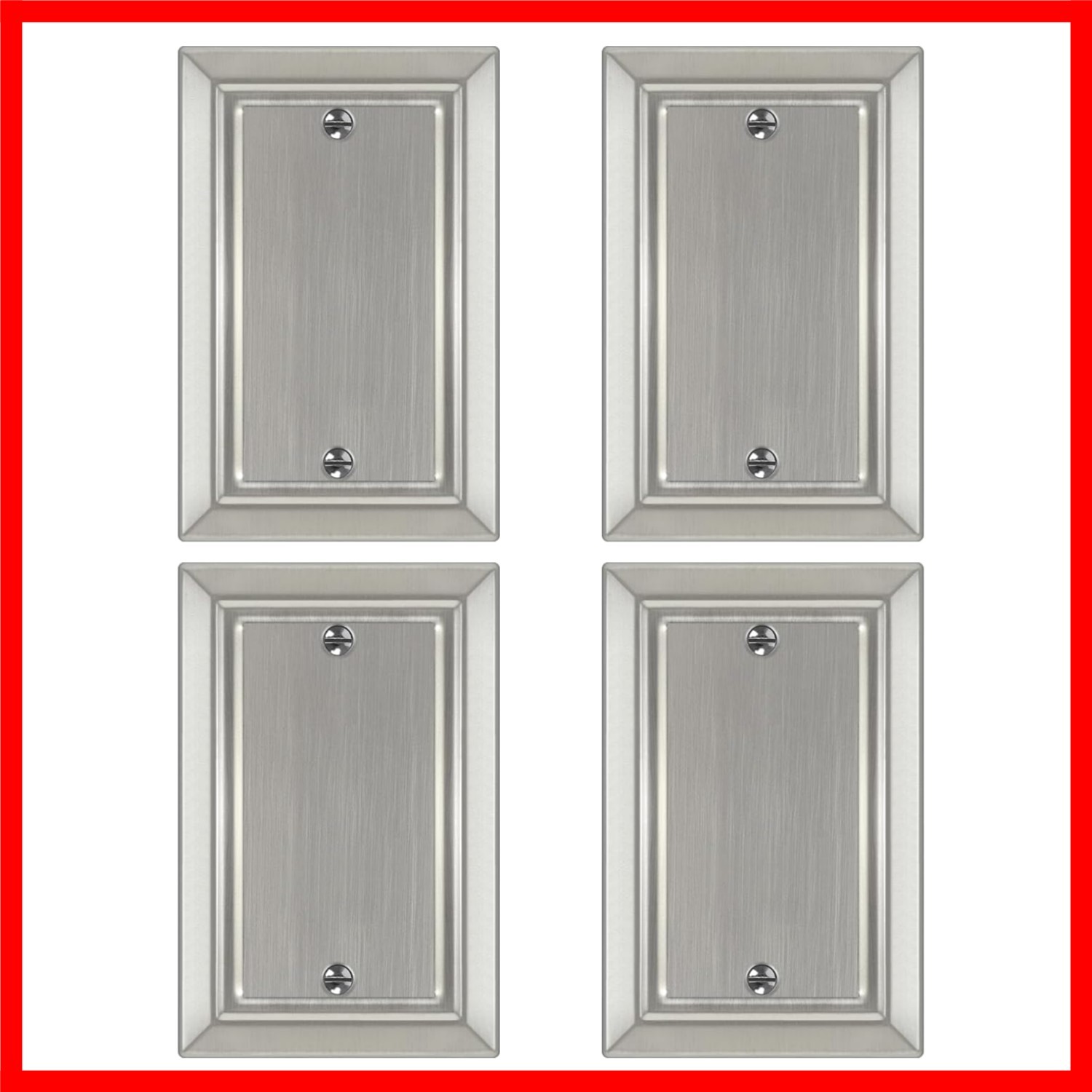 Corrosion-Resistant Brushed Nickel Outlet Covers – 4 Pack for Easy Upgrade