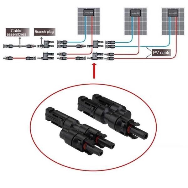 1-10 Pairs Solar Panel T Branch Connectors Cable Splitter Coupler Combiner XZ