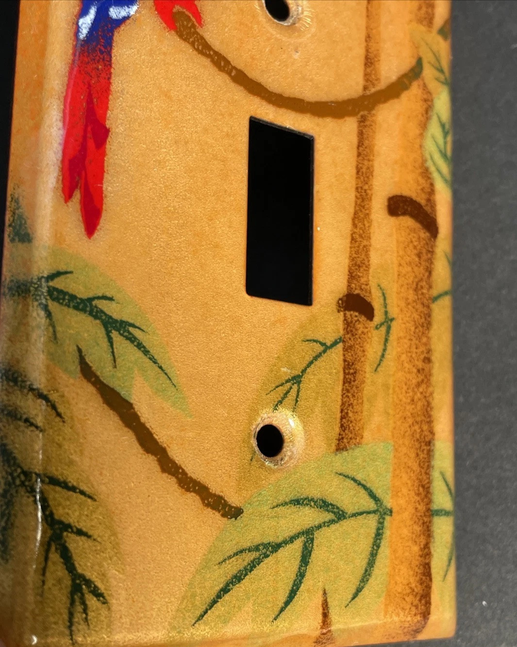 Parrot Bird Tropical Light Switch Plate Cover Limoges Limiteds Hand Painted CA