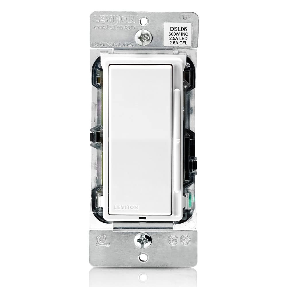 Leviton Decora Slide Dimmer Switch Antimicrobial Treated for Dimmable LED,
