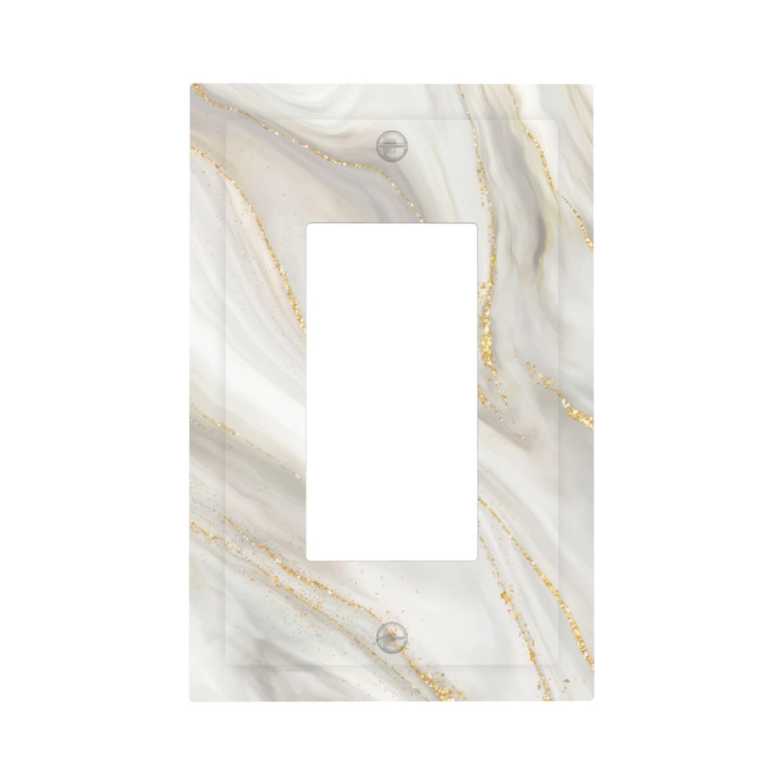 White Gray Gold Marble 1 Gang Single Rocker Light Switch Cover Decorative Wal…