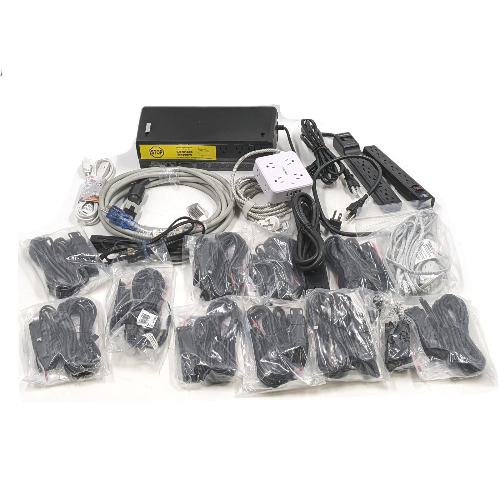 Assorted Unbranded Power Strips, Surge Protectors & Power Supplies