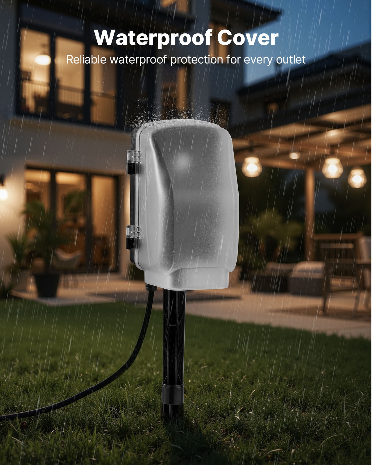 VEVOR Outdoor Power Stake Waterproof Power Strip 6 Outlets 50 FT Extension Cord