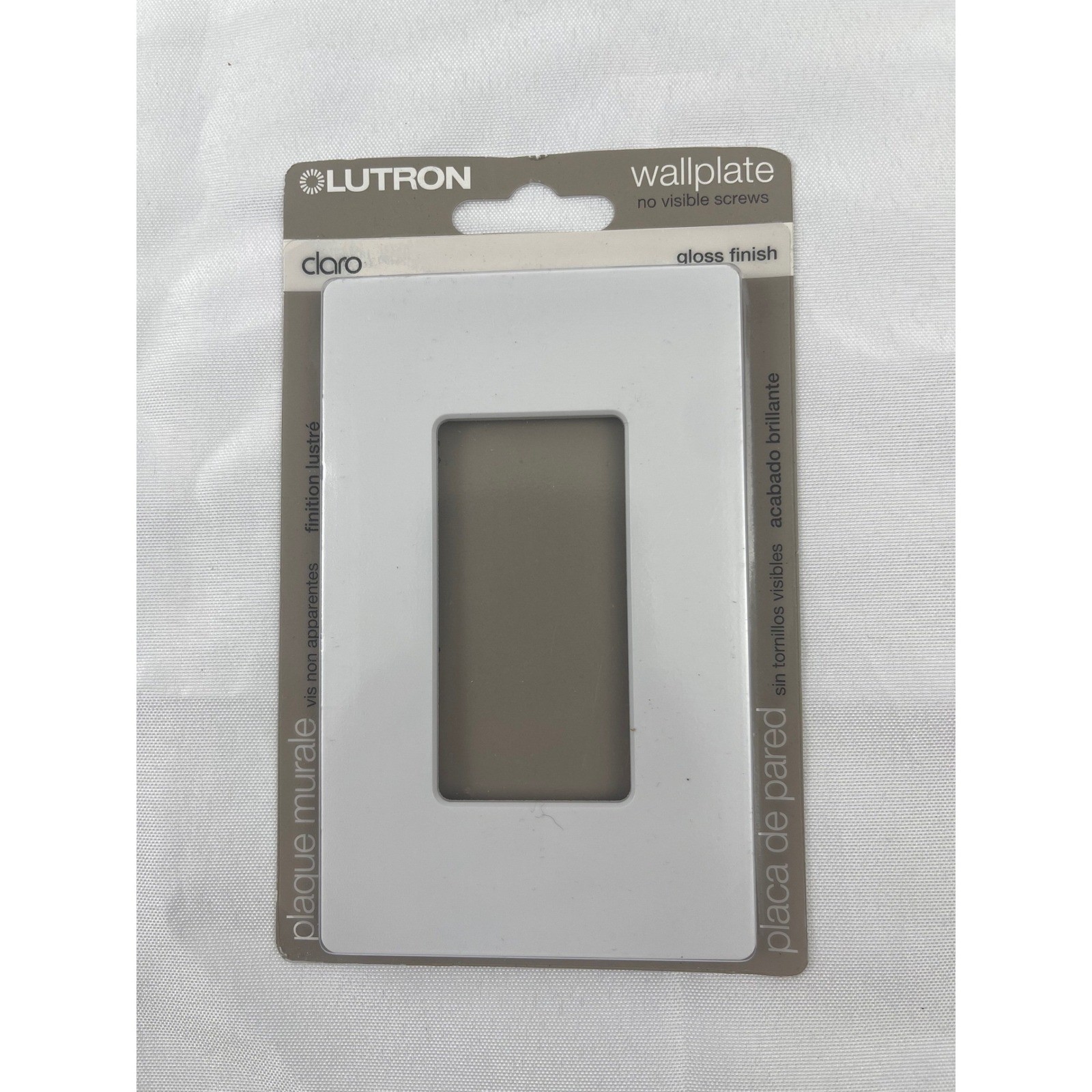 Lutron Claro 1-Gang Decorator Wallplate White Gloss Screwless CW-1-WH NEW