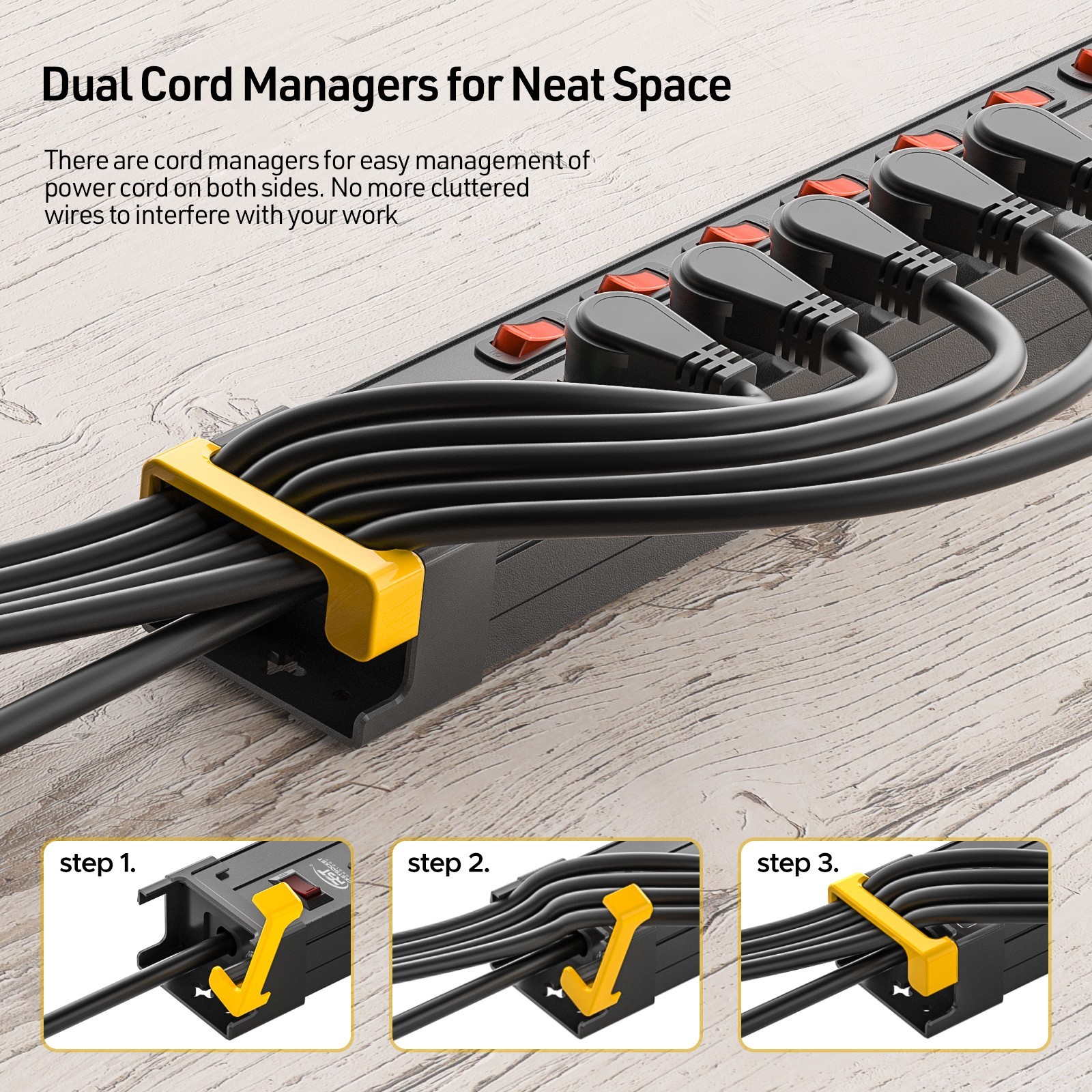 Heavy Duty 12-Outlet Surge Protector Power Strip,9FT Cord,15A/1875W,ETL Listed