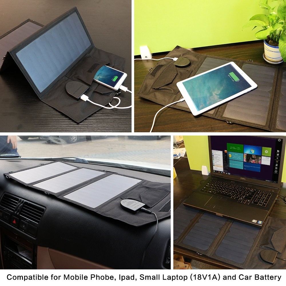 Flexible Foldable Solar Panel 5V 18V Solar Battery Charger 21W Phone Charger