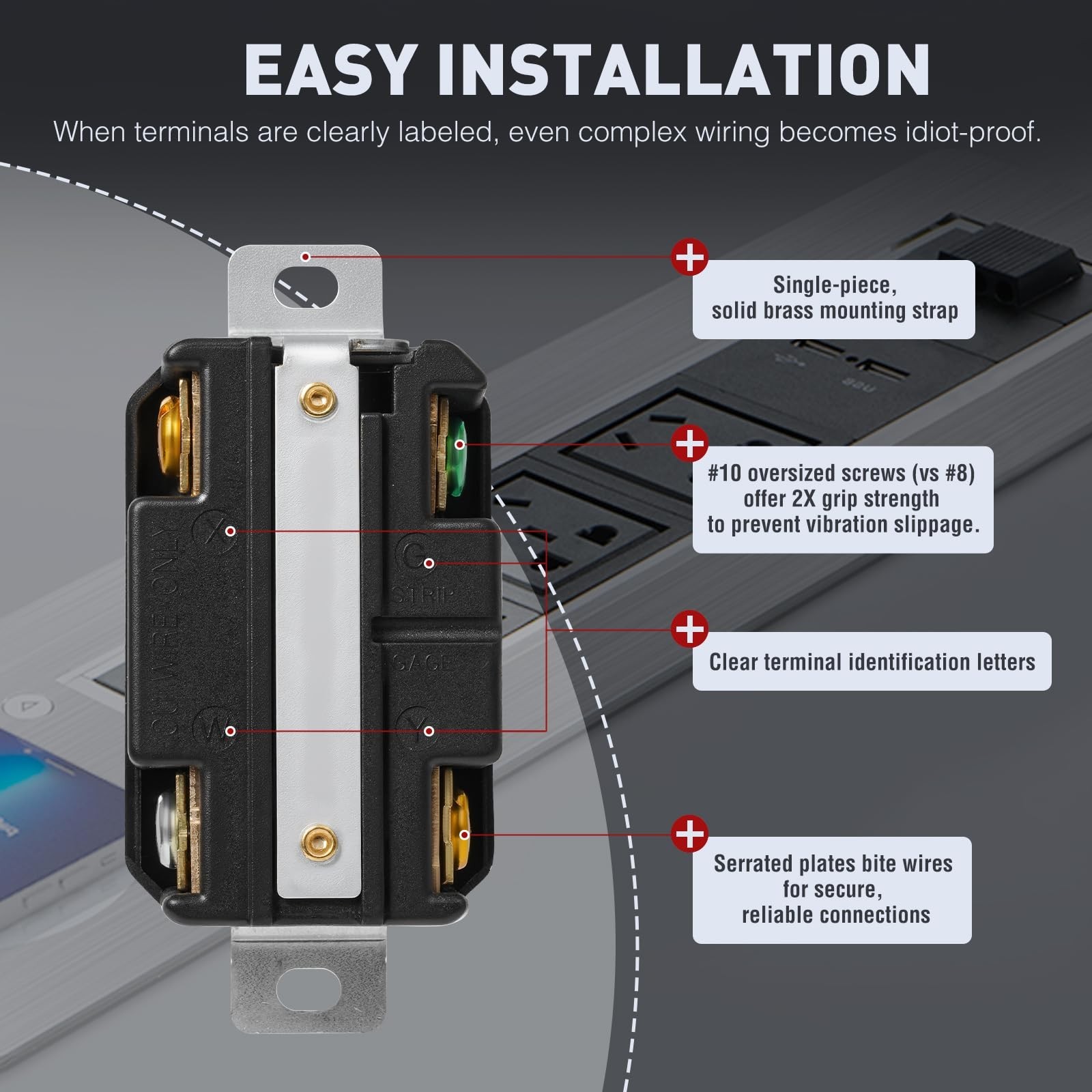 L14-30R Receptacle Outlet, 30 Amp 125/250V L14-30R Twist Lock Socket/Outlet f…