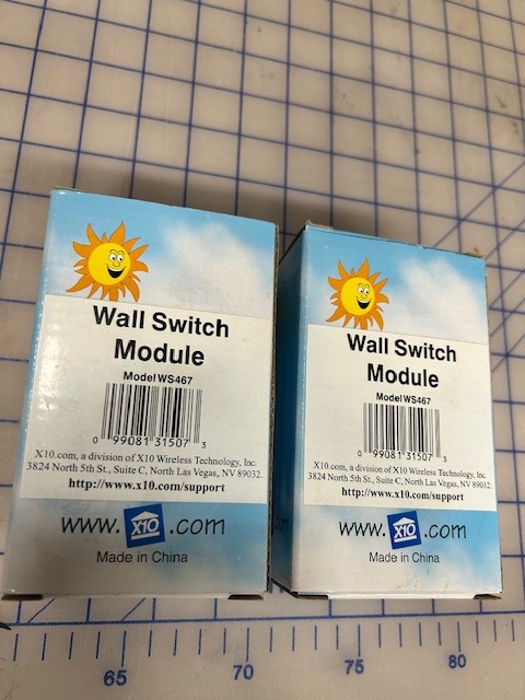 X-10 Wall Switch Module Home Automation Model WS467 Set of 2 New
