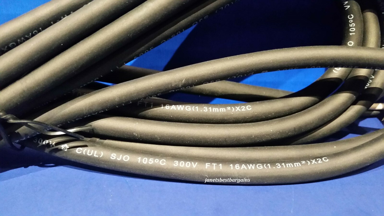 Replacement Power Tool Cord 16′ Foot 16/2 16 Gauge 2 Wire 300 Volt SJO UL/CUL
