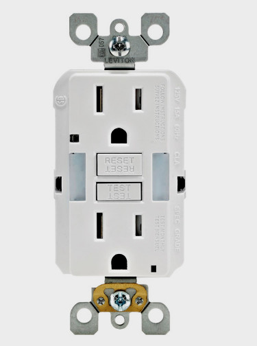 LEVITON White Thermoplastic GFCI DUPLEX OUTLET 15 Amp 125 Volt GFNL1-00W