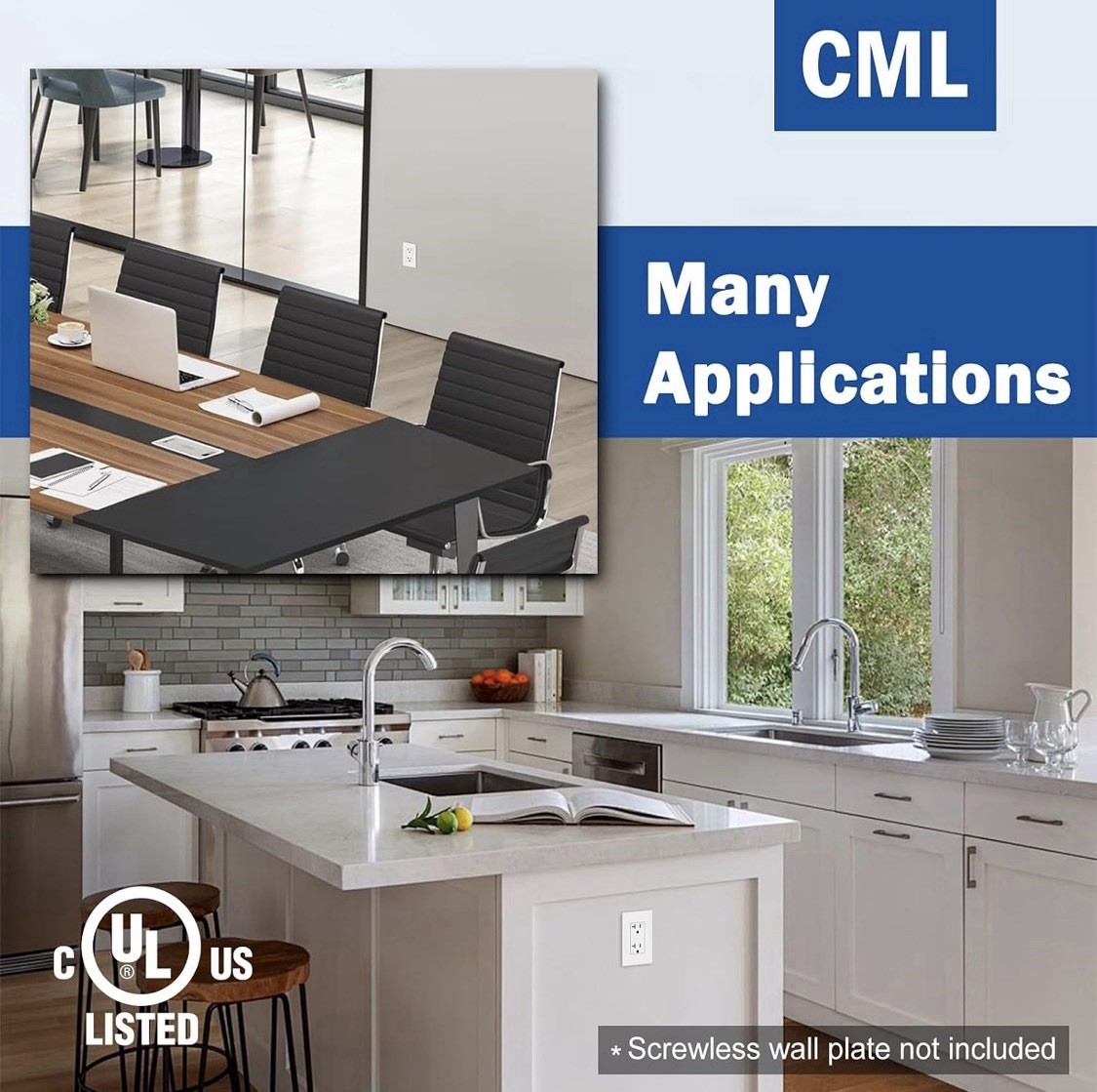 CML 20 Amp Decorator Receptacle Outlet with Tamper Resistant (TR), Standard E…