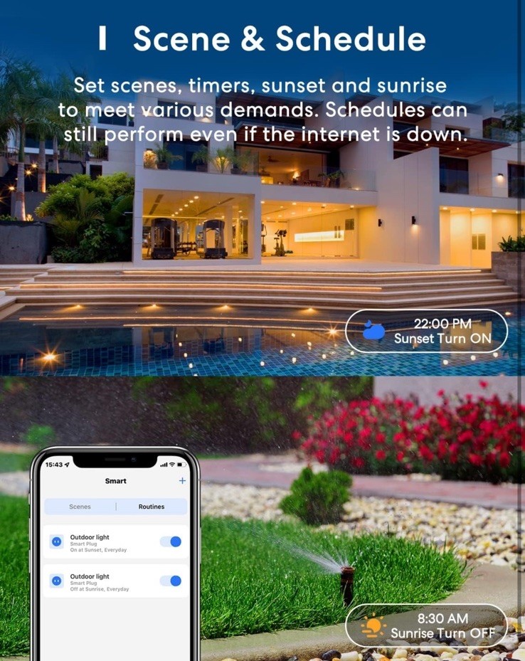 Meross Outdoor Smart Plug Compatible with Apple Homekit, Siri, Alexa, Google Ass