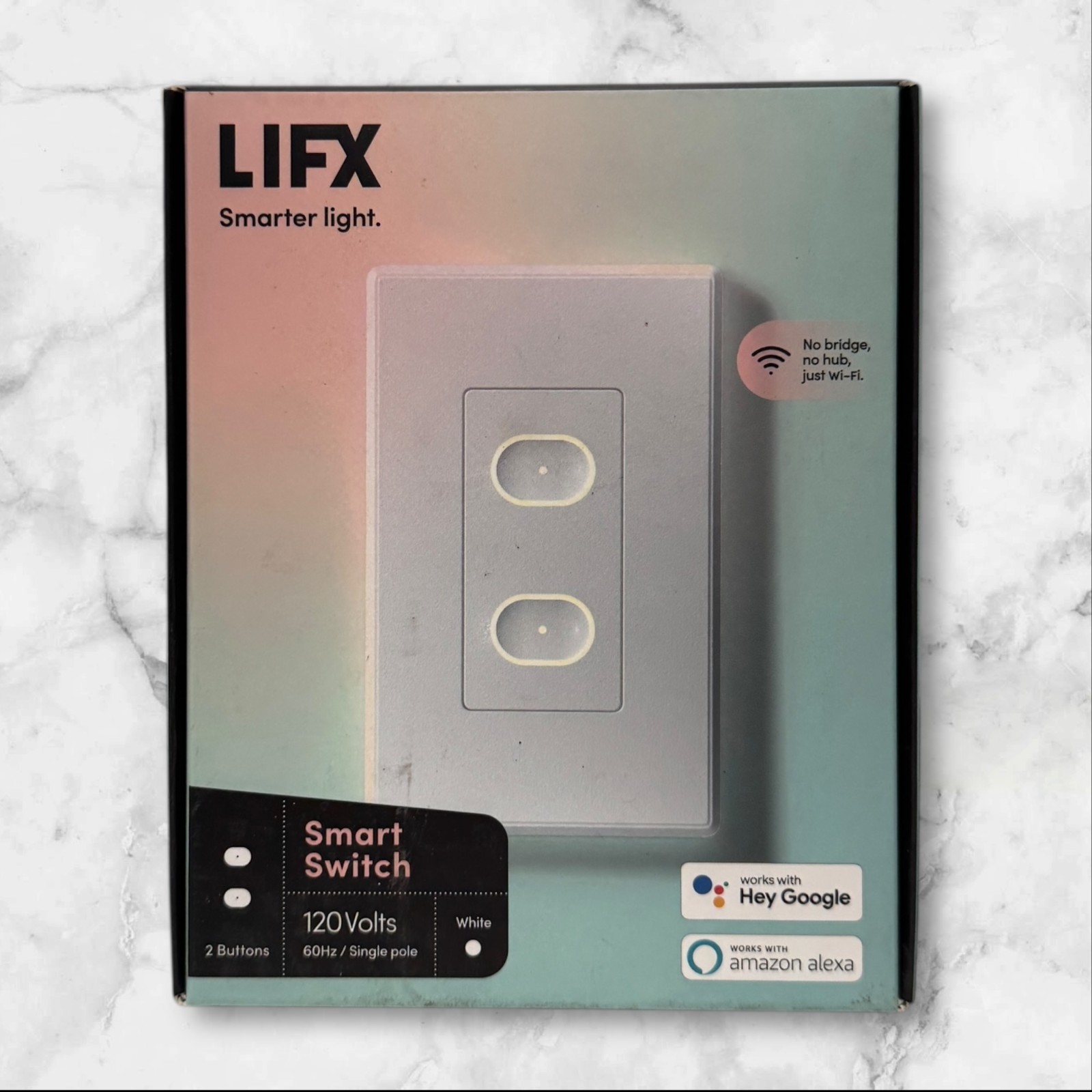 LIFX Smart Switch WiFi 2-Buttons White Works With Alexa & Google New In Box