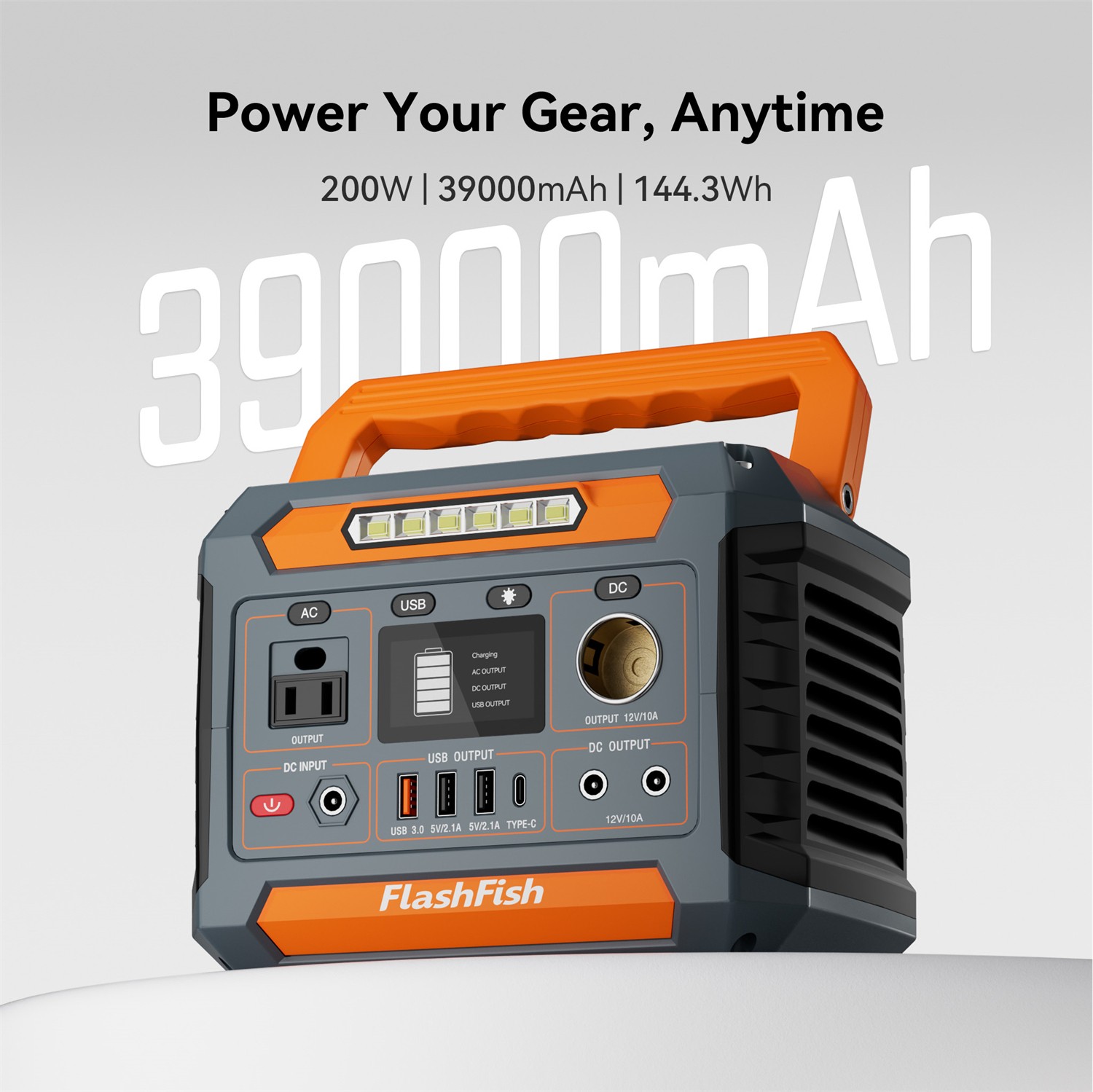 Flashfish 200W 144.3Wh Portable Solar Generator Optional With 60W Solar Panel