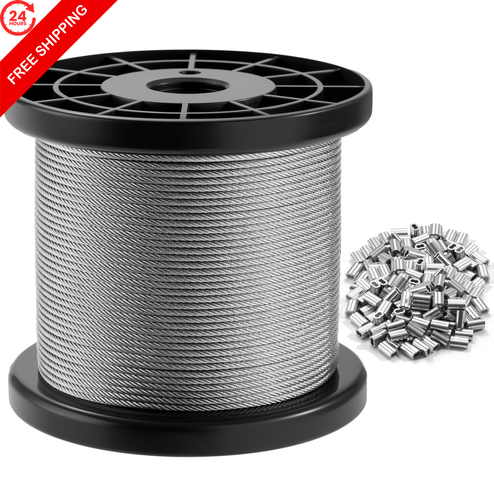 CELYND Stainless Steel Wire Rope – 500FT 1/16″ Aircraft Cable 500FT, Silver
