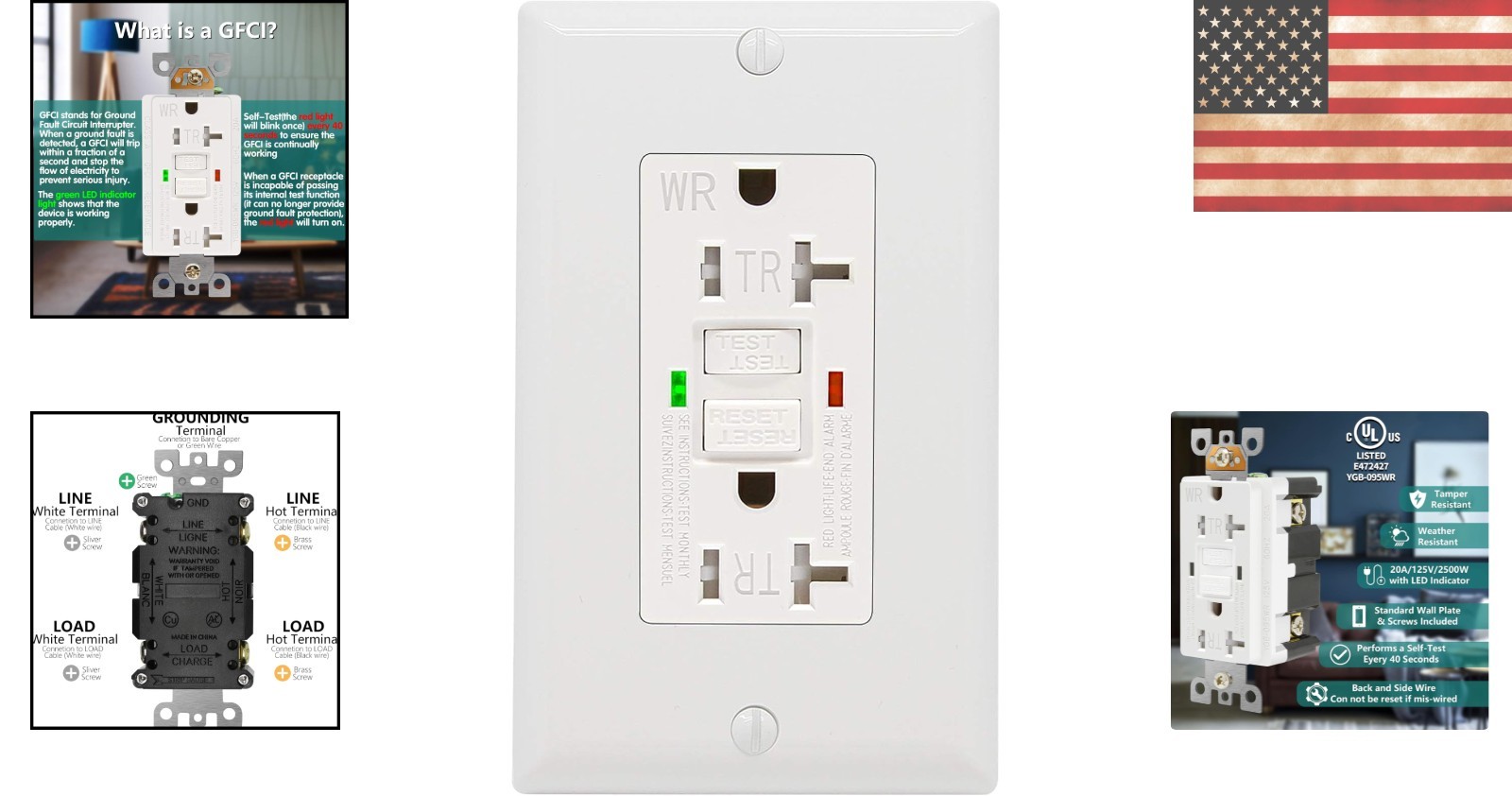 Weather Resistant 20 Amp GFCI Outlet with USB – Indoor/Outdoor Safety Solution