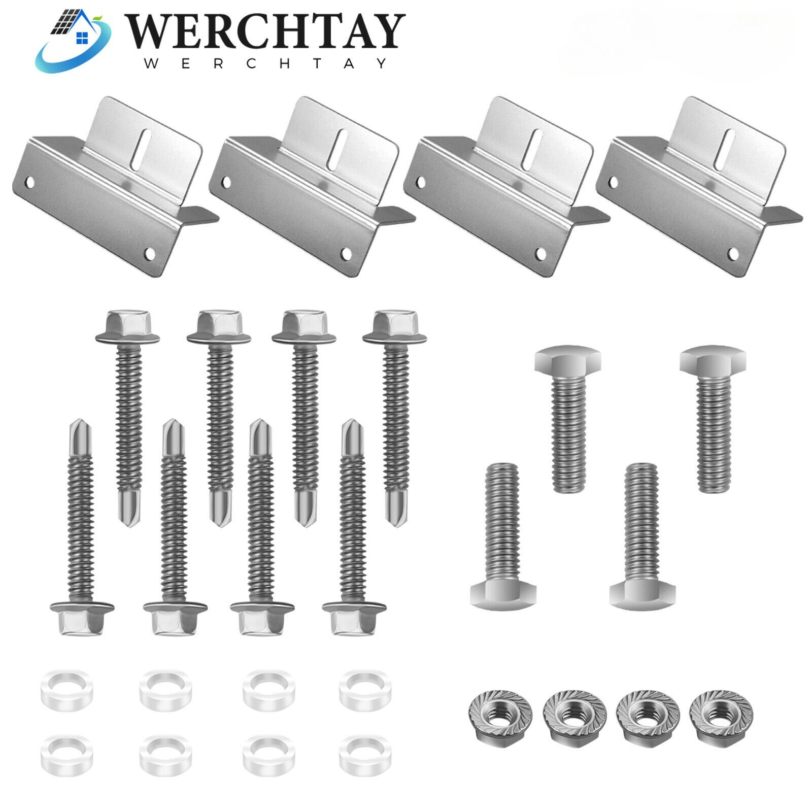 (45/47in）Solar Panel RV Tilt Mount Brackets Roof Flat Surface Adjustable Frame