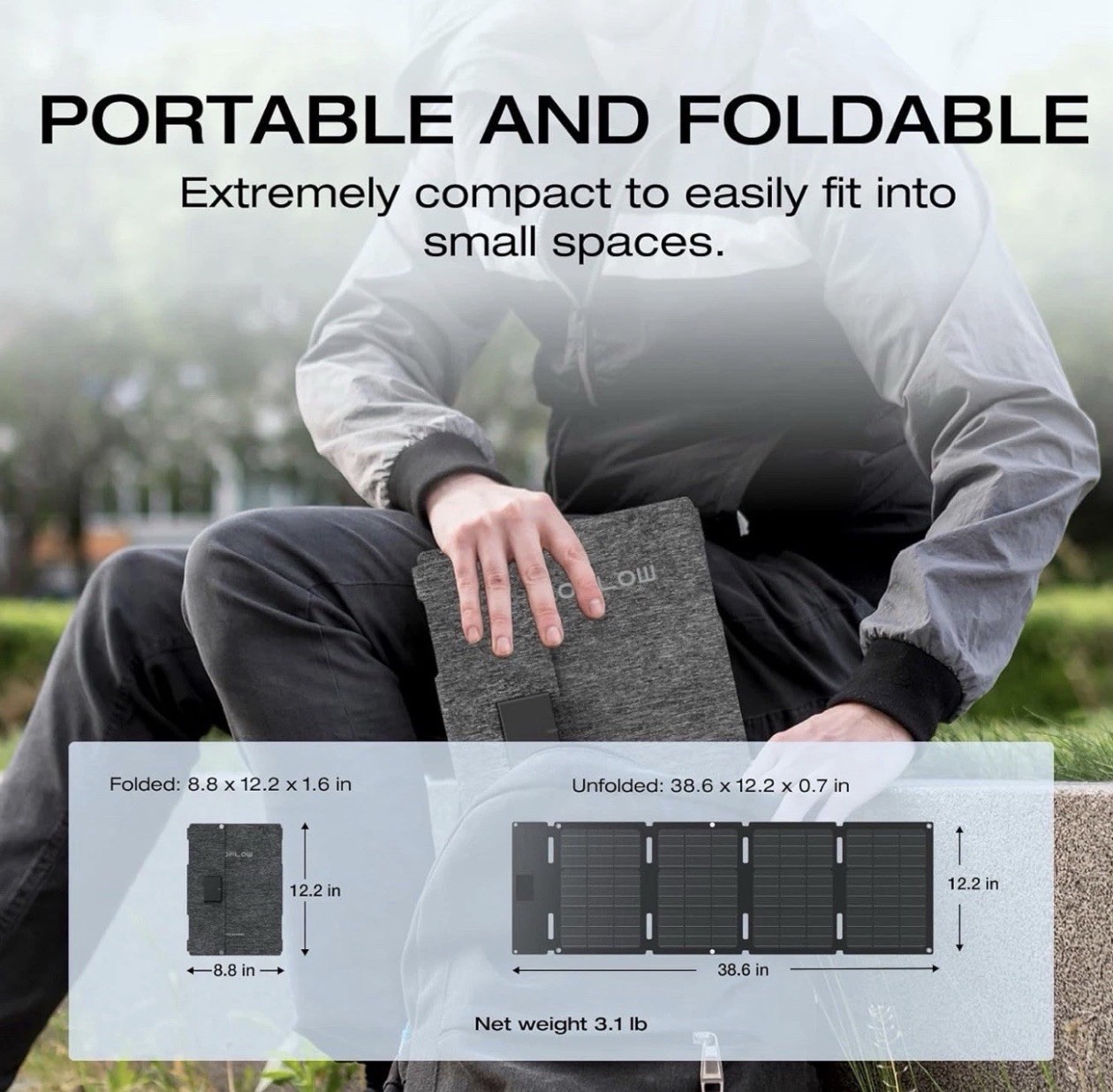 EF ECOFLOW 45W Portable Solar Panel with Type-C, 25% Conversion Efficiency IP68
