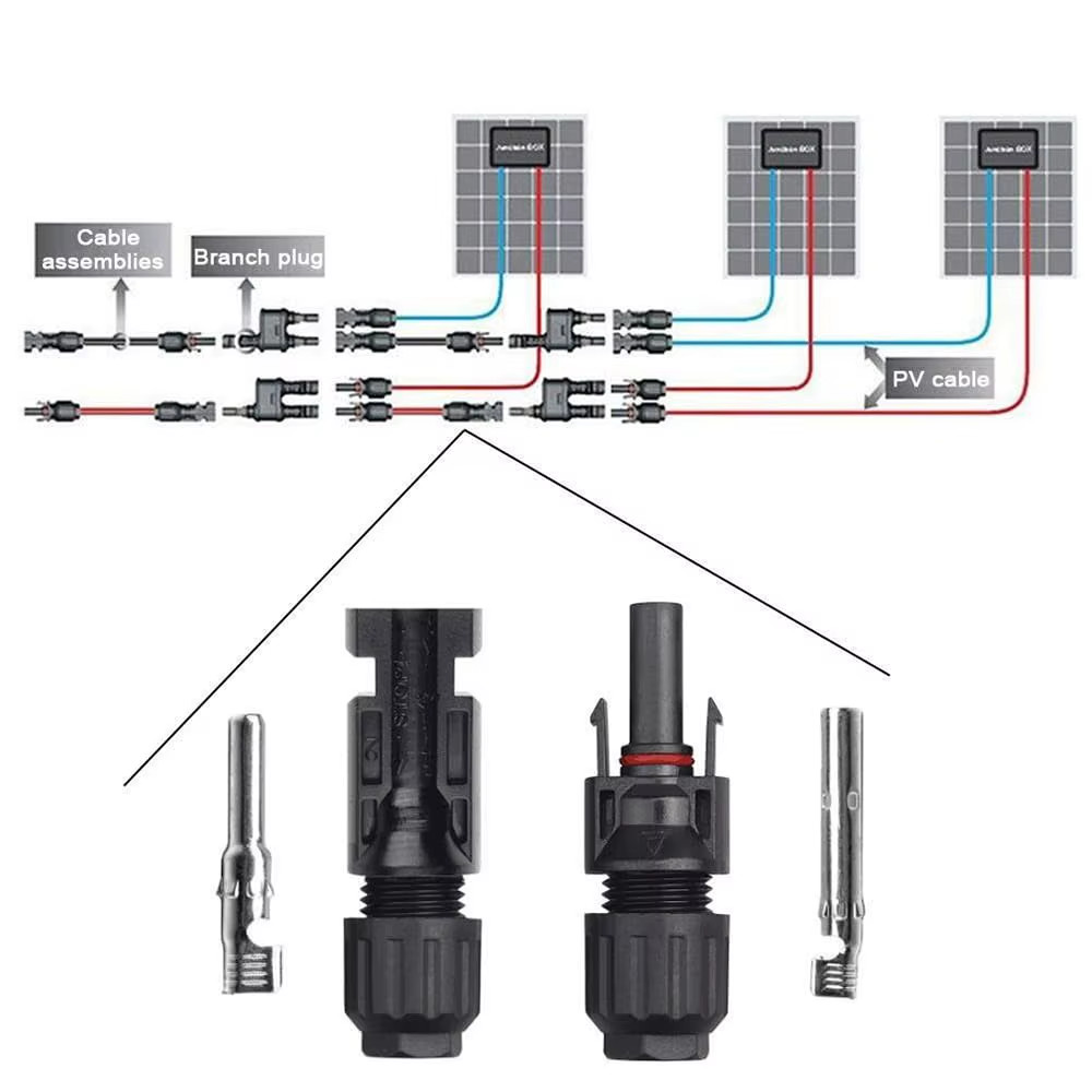 5 Pairs/Lot Solar Connectors with 2Pcs Spanner Waterproof Solar Panel Connector