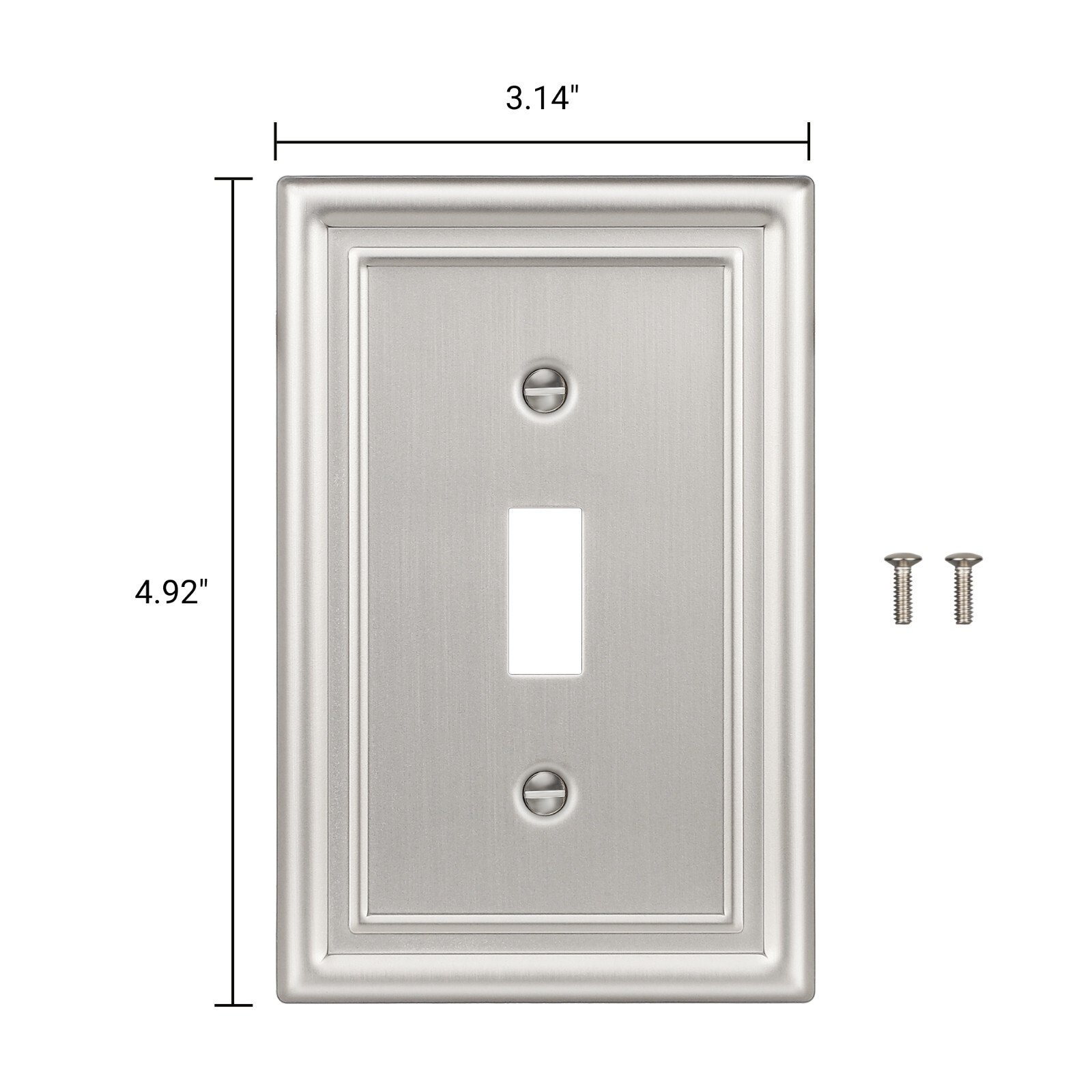 DEWENWILS 4Pack Wall Plates, Brushed Nickel Light Switch Cover Metal Face Plate