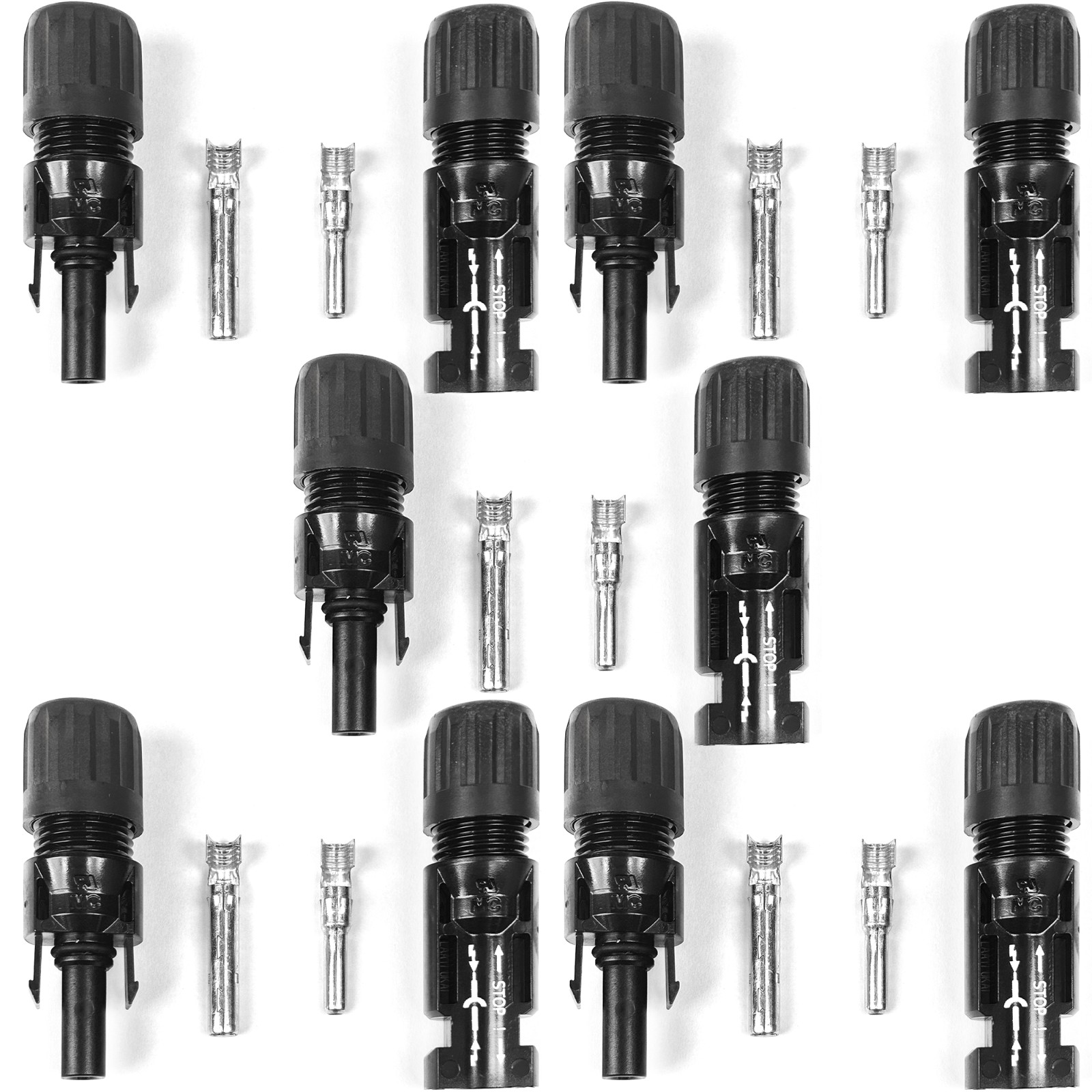 Staubli MC4 PV Solar Panel Cable Connector 5 Pairs for 8 AWG – Made in USA