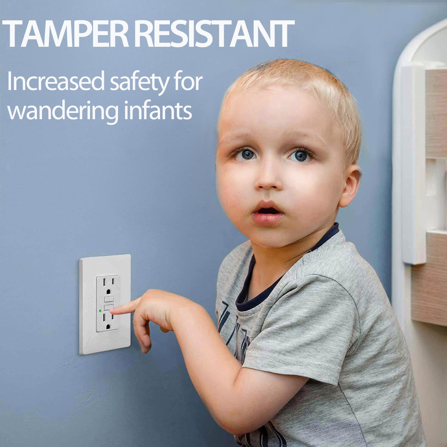 3-Pack 15 Amp GREENCYCLE GFI Electrical GFCI Outlet, Wall Plate Included White