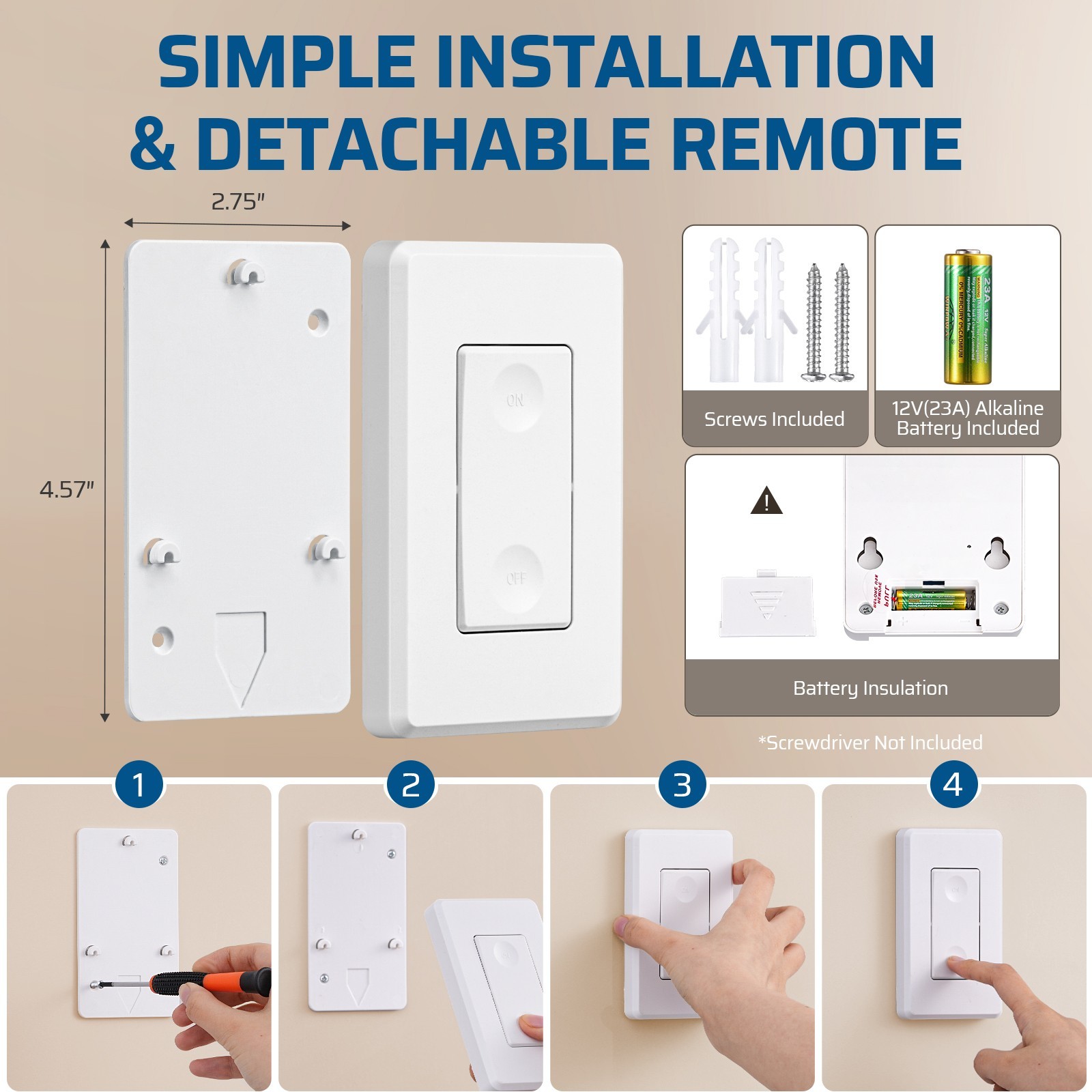 DEWENWILS Remote Control Light Switch Wireless Remote Power Wall Switch Outlet