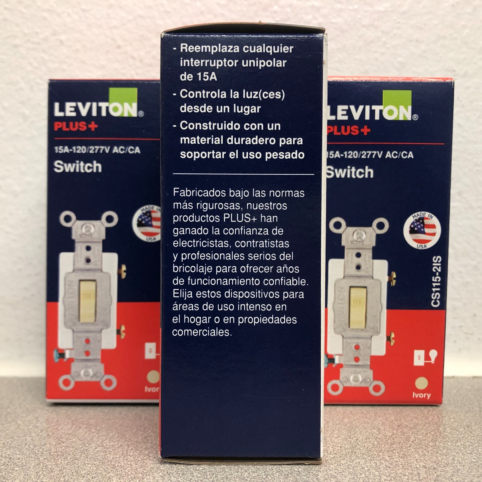 Leviton CS115-2IS 15 amps Commercial Single Pole Toggle AC Switch Ivory 4 pack