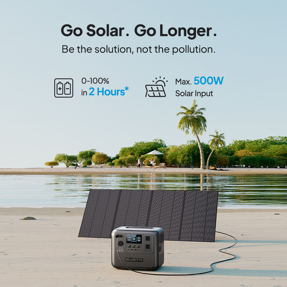 BLUETTI AC70 768Wh 1000W Portable Power Station+100W Solar Panel for Camping