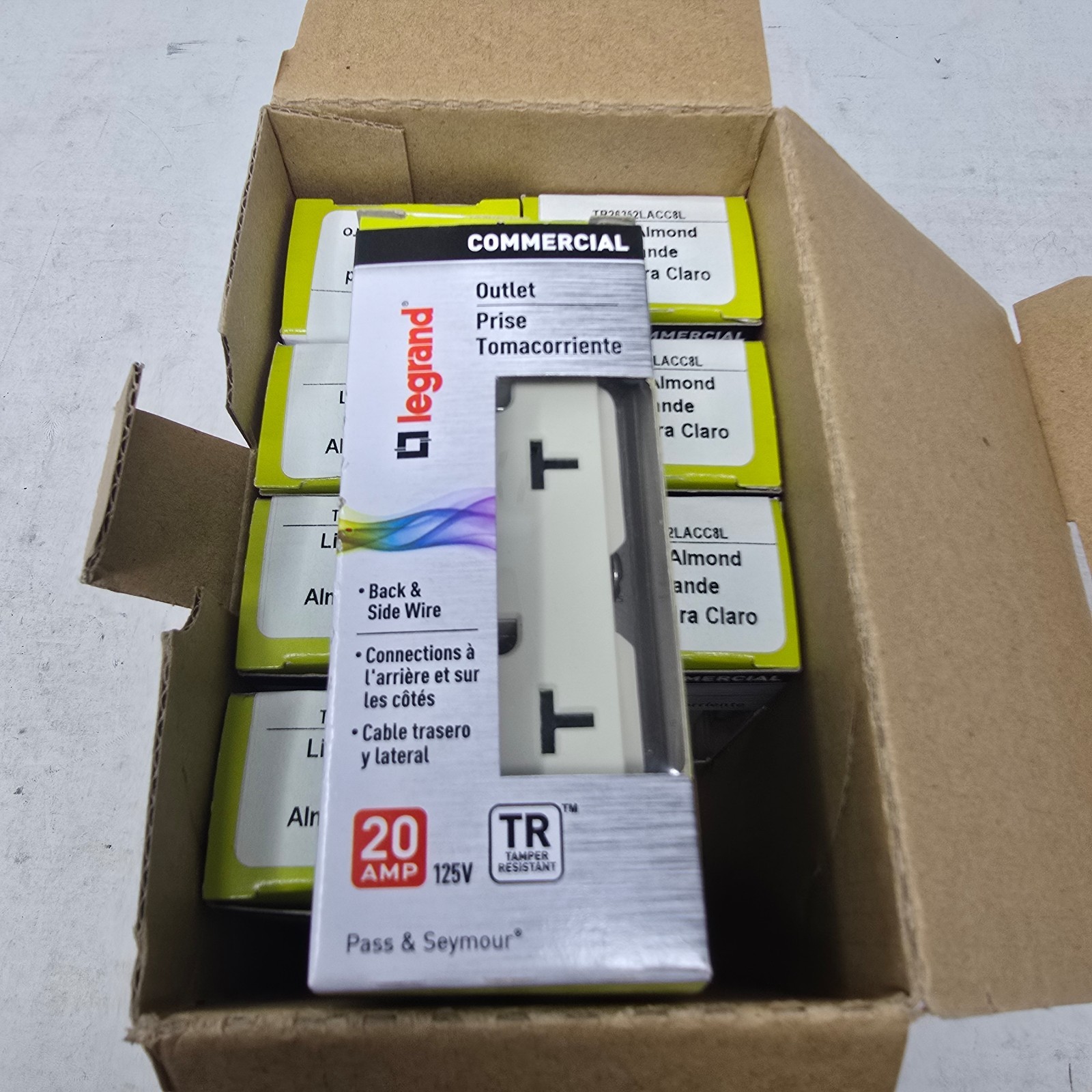 32 pc Legrand Commercial Outlet Light Almond 20a Tamper Resistant 115v DECORATOR