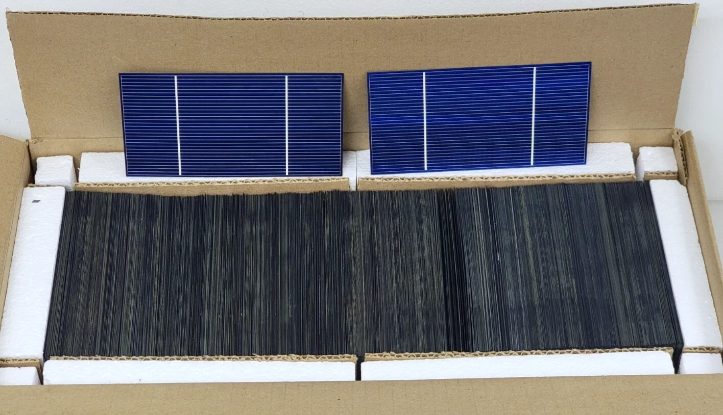 1000 Pieces Untabbed OT-0.75-U Evergreen Thin Solar Cells (6″ x 3″) NEW IN BOX