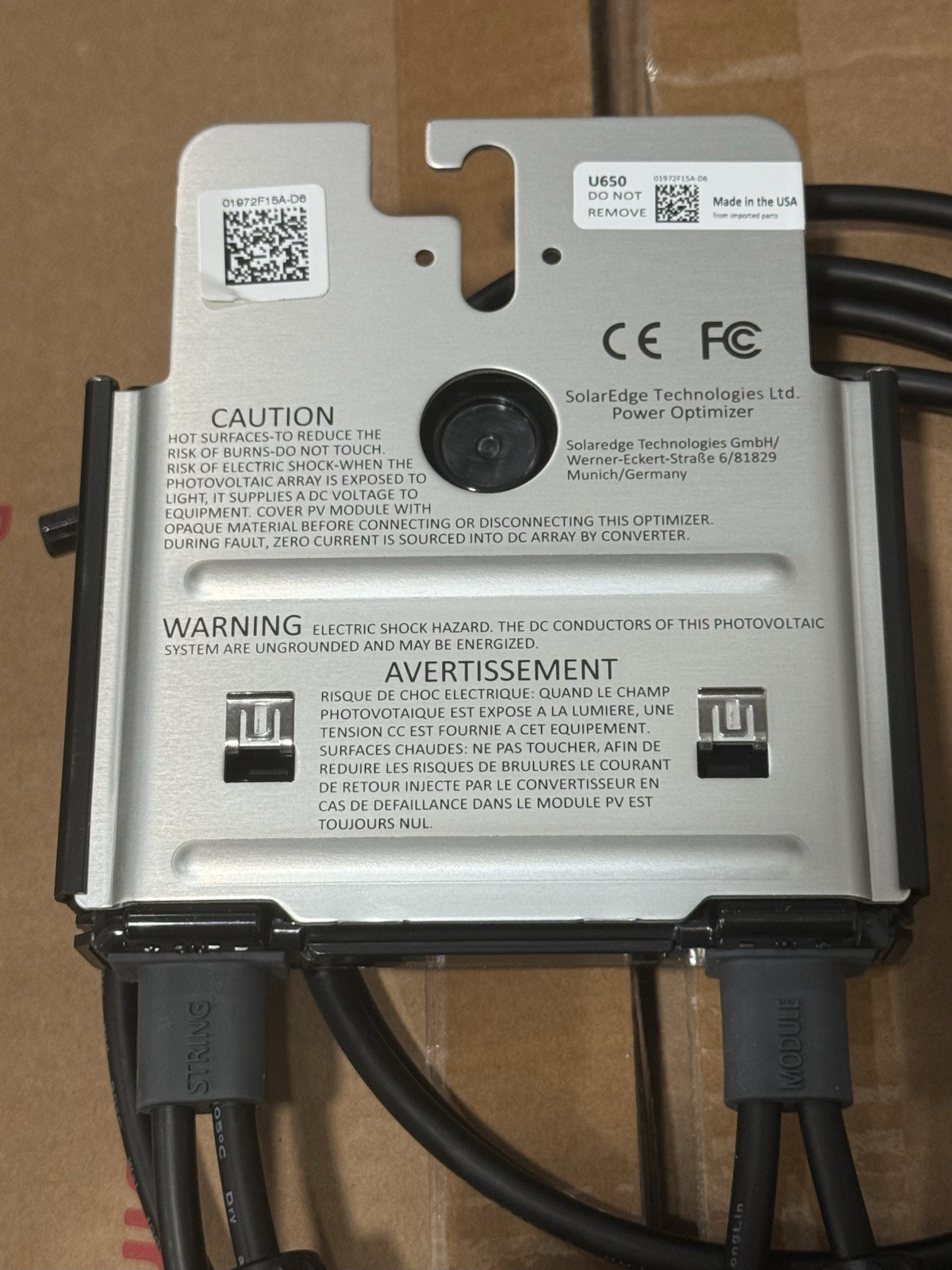 U650 SolarEdge Optimizer (Qty:20)