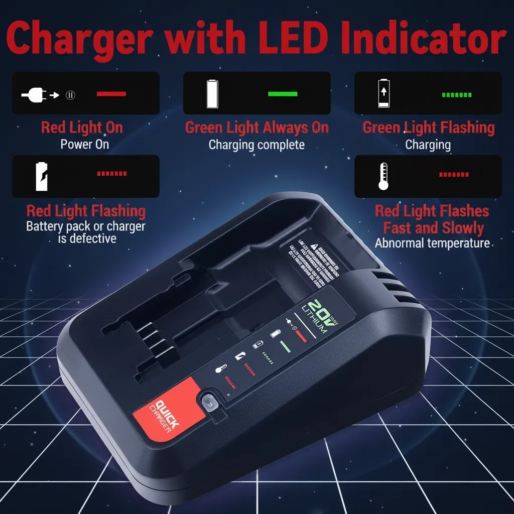 20V Fast Charger Compatible with Black and Decker BDCAC202B Drill Battery