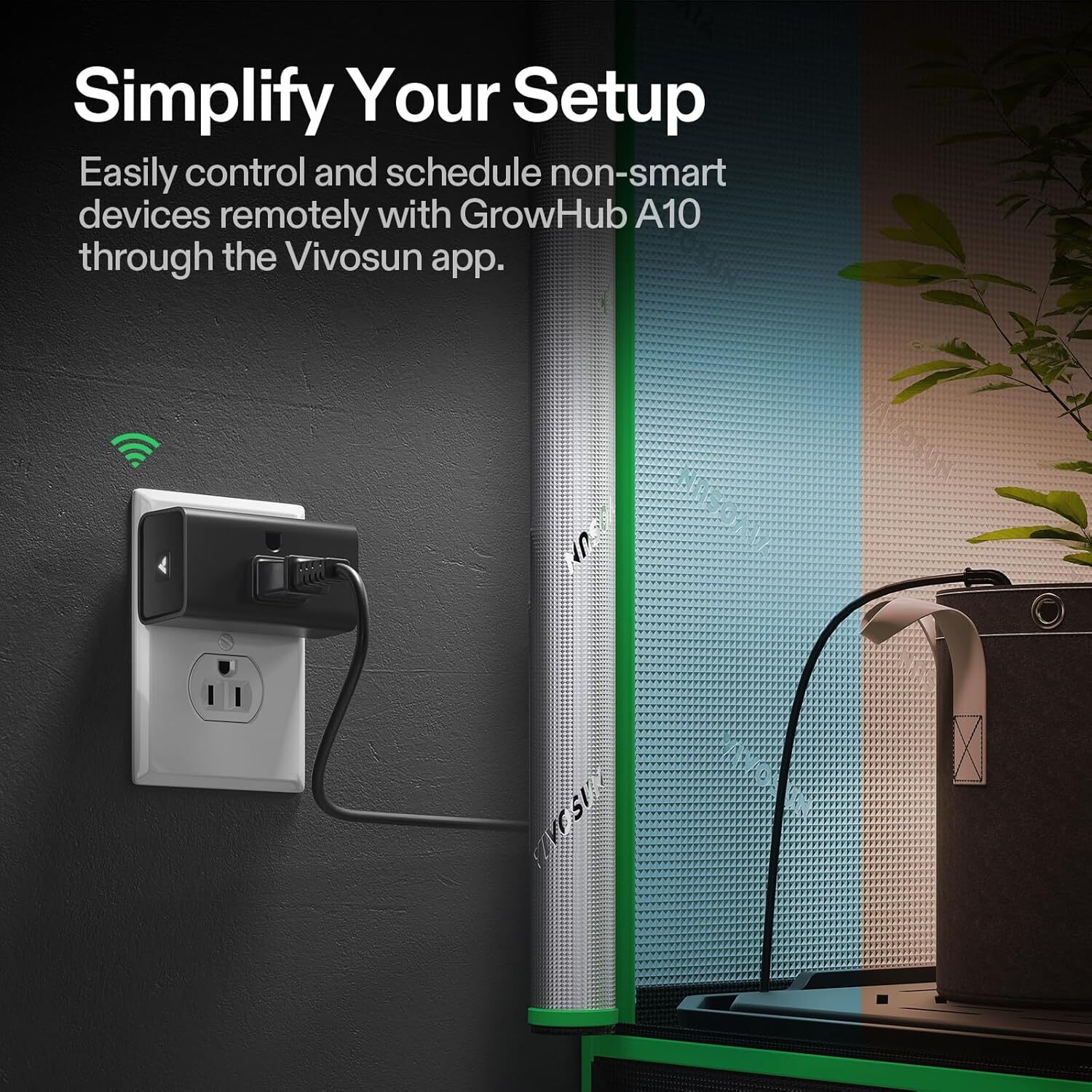 A10 Smart WiFi Outlet GrowHub Controller 15A 1800W w/ VIVOSUN App for Grow Tent