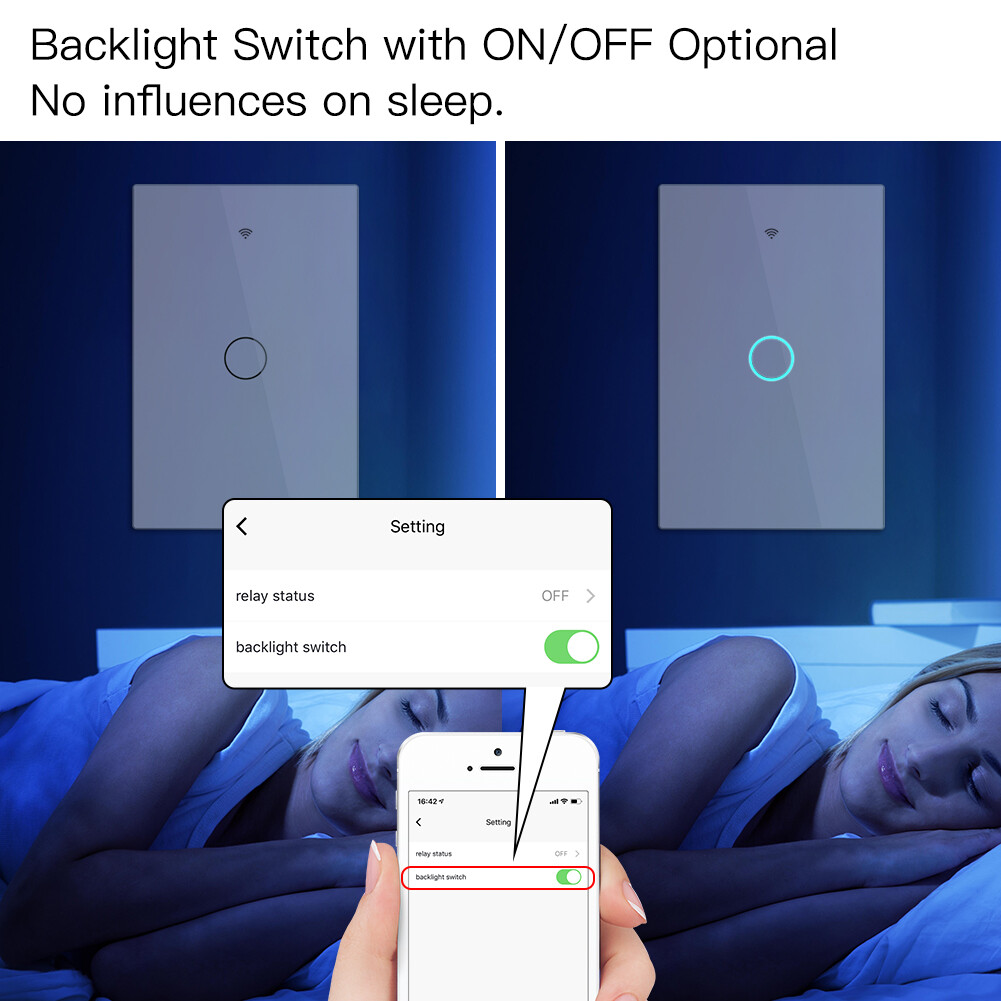 MOES 1/2/3/4 Gang Smart Light Switch WiFi RF Touch No Neutral Alexa Google APP