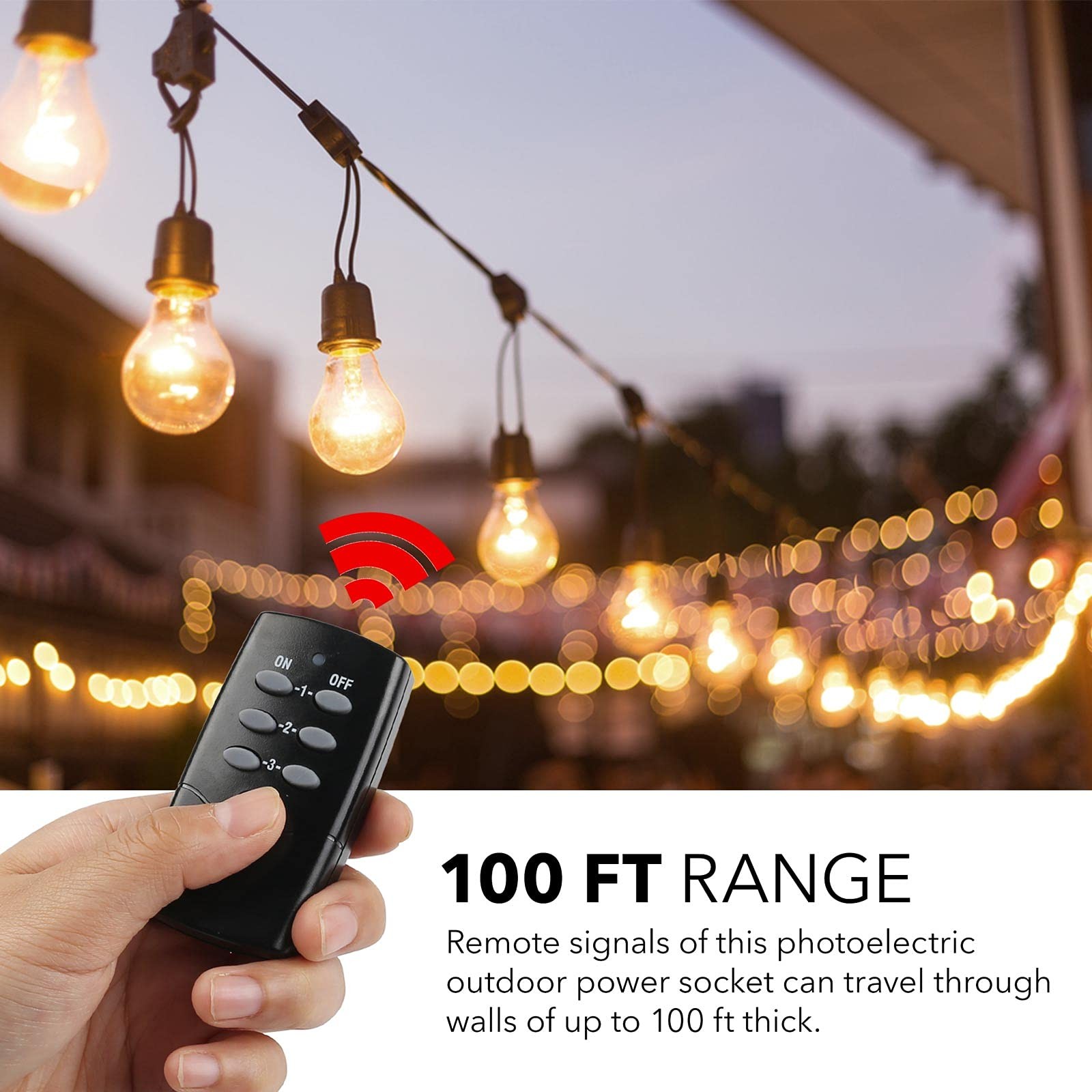 Outdoor Indoor Wireless Remote Control 3-Prong Outlet Weatherproof Heavy Duty…