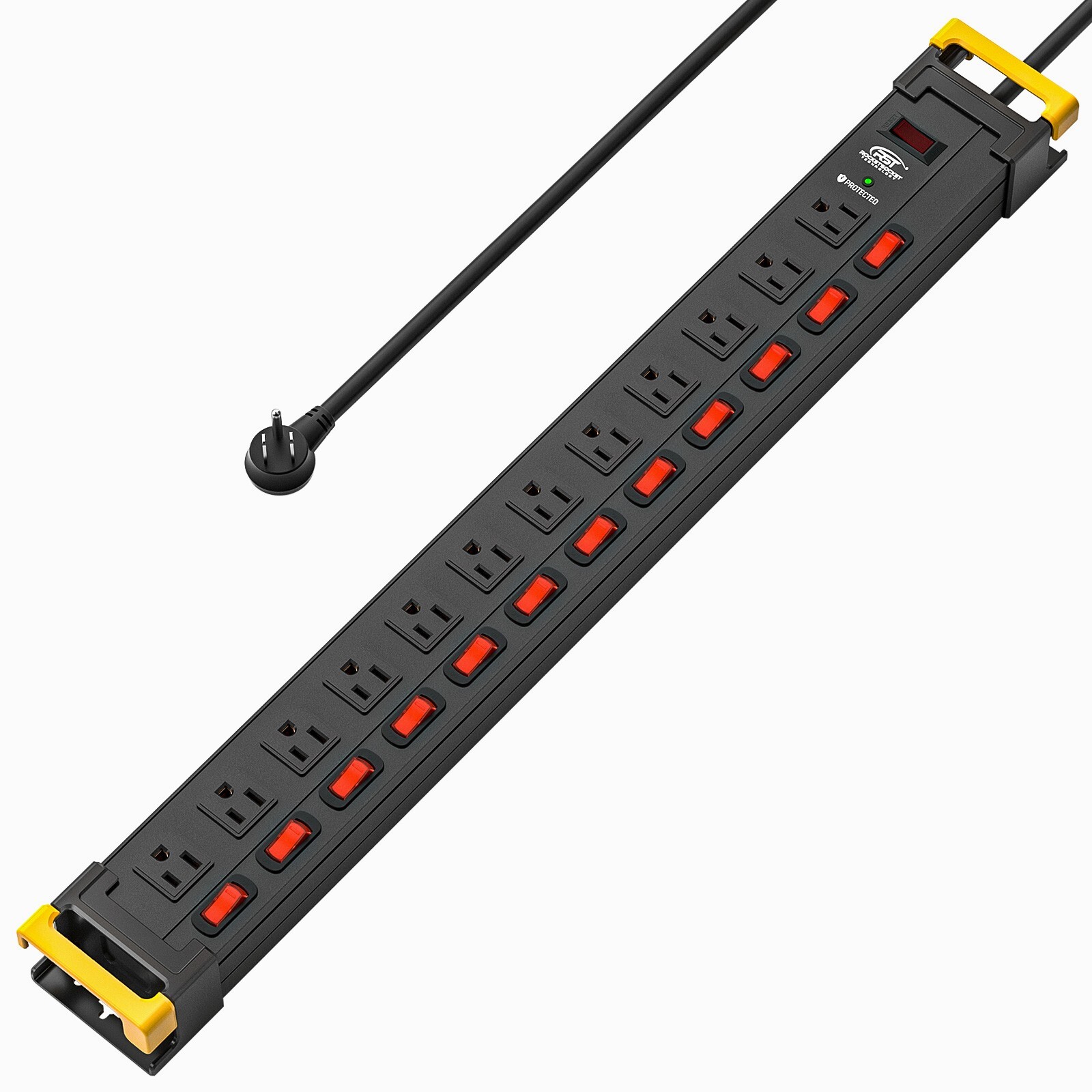 CRST 12 Outlet Heavy Duty Power Strip 1875W Surge Protector 1020J 9FT Power Cord