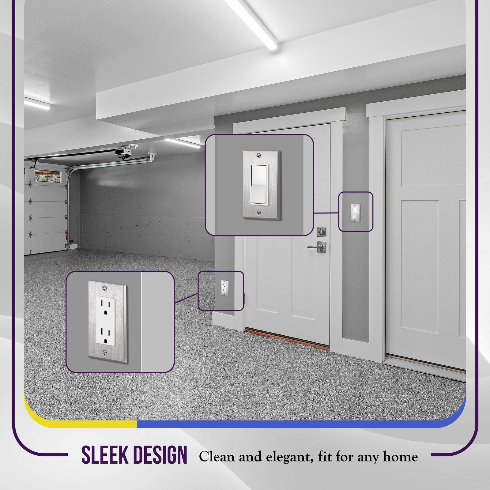 10pk Stainless Steel Wall Plate 1 Gang Outlet Cover Corrosion Resistant Heavy Du