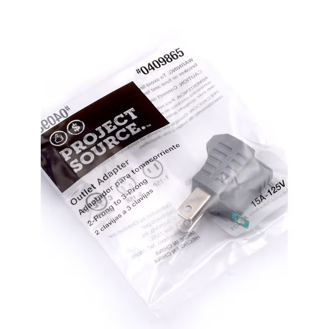 Project Source 15 -Amp 2-wire to 3-wire Single to single Gray Standard Adapter