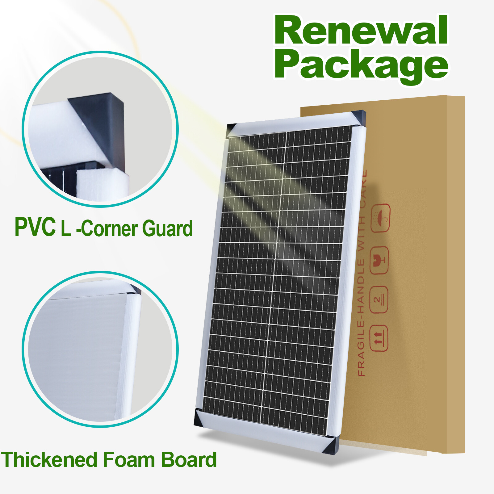 100W Watt 12V Monocrystalline Solar Panel Charger RV Camping Home Off-Grid 12BB
